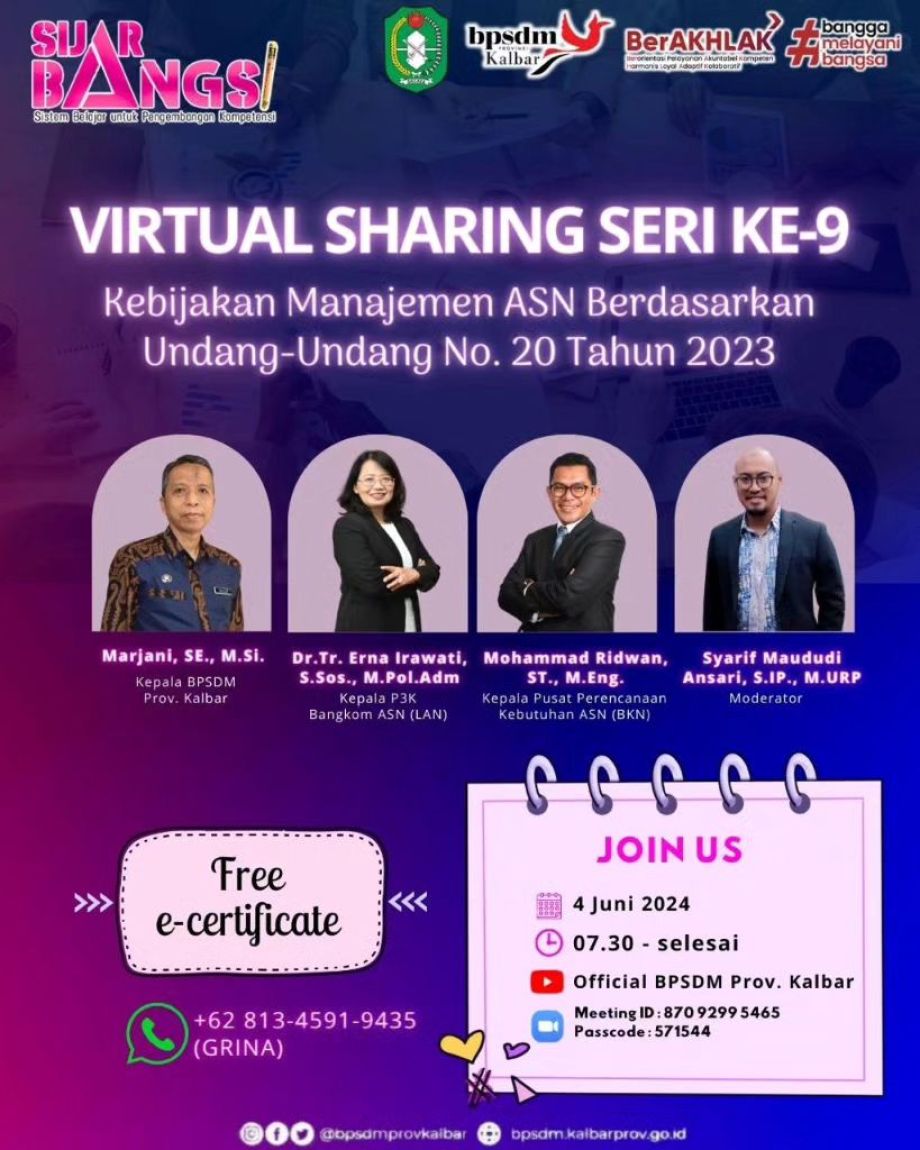 Virtual Sharing Seri 9 BPSDM Prov. Kalbar