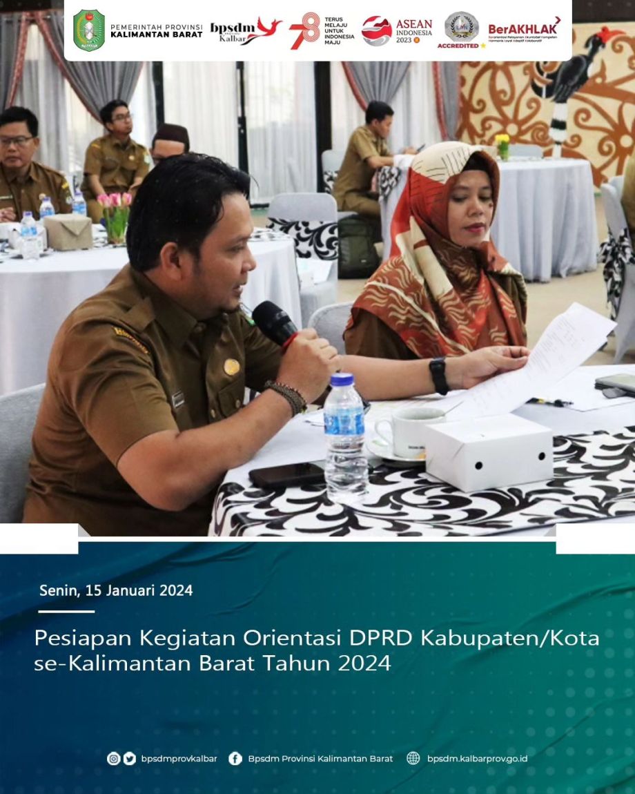 Persiapan Kegiatan Orientasi Anggota DPRD Kabupaten dan Kota se-Kalimantan Barat Tahun 2024