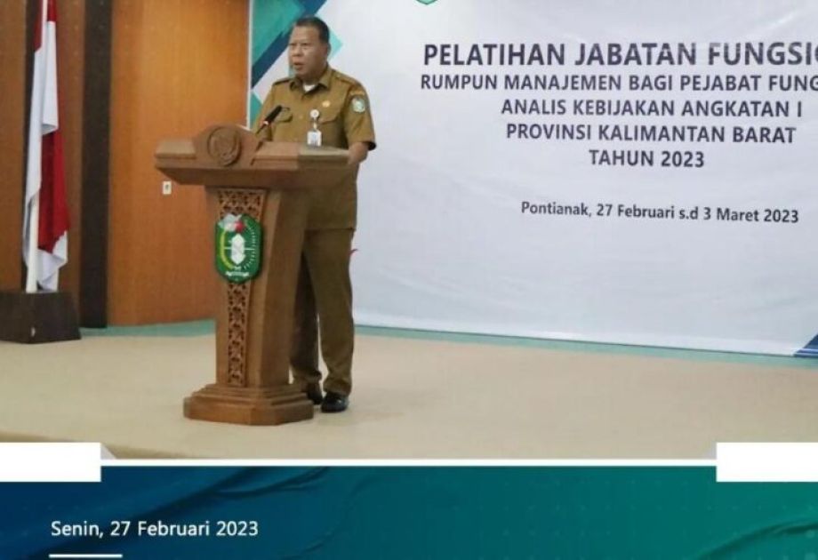 Pembukaan Kegiatan Pelantikan Jabatan Fungsional Rumpun Manajemen Bagi Pejabat Fungsional Analis Kebijakan Angkatan I Prov.Kalbar Tahun 2023