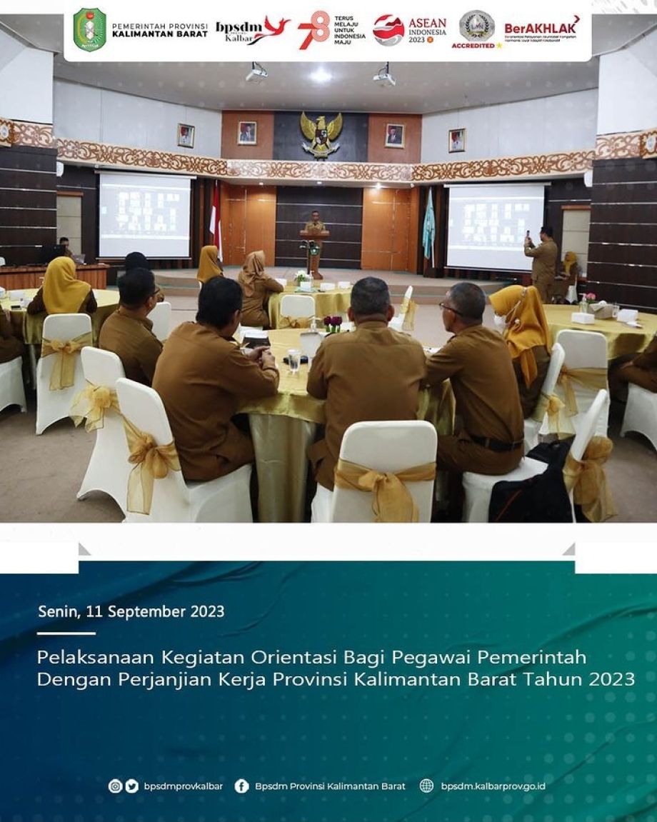 Pelaksanaan Kegiatan Orientasi Bagi Pegawai Pemerintah Dengan Perjanjian Kerja Provinsi Kalimantan Barat Tahun 2023