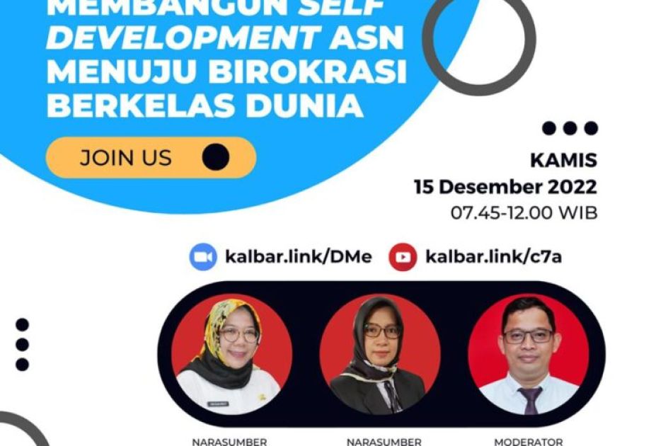 Virtual Sharing Seri 4 dengan tema “Membangun Self Development ASN Menuju Birokrasi Berkelas Dunia”